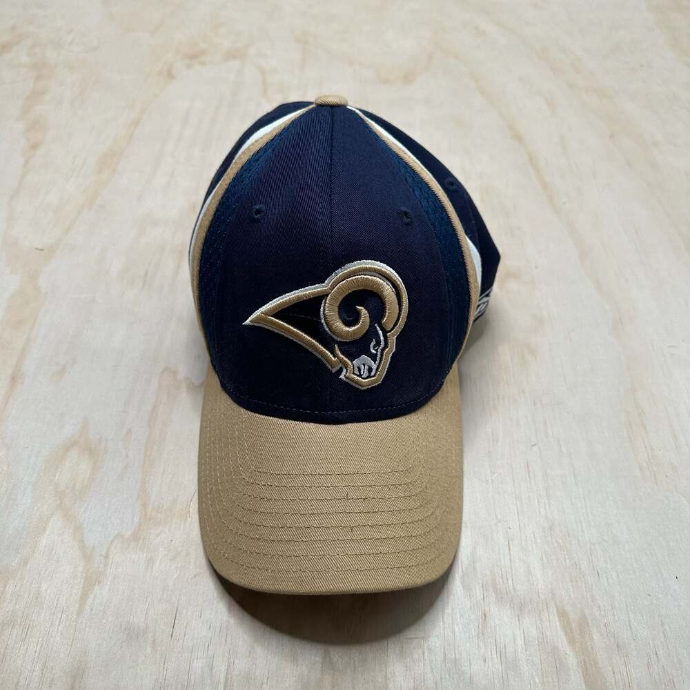 Reebok NFL Equipment St. Louis Rams Navy Blue Gold Adjustable Hat Cap